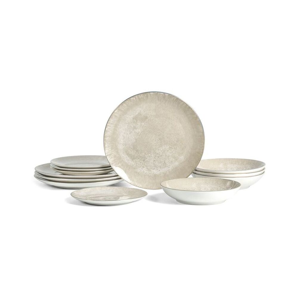 Christian Siriano Onyx 12Pc Porcelain Dinnerware Set